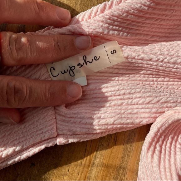 Cupshe Solid Pink High Waisted Sz S - Worn Once - Picture 6 of 9